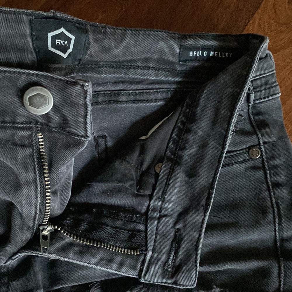 RVCA black denim shorts